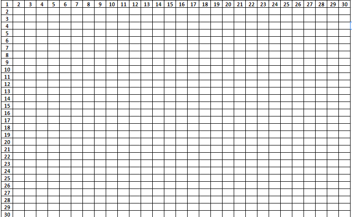 Free Printable Multiplication Table Chart 1 To 30 Template