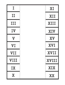 Roman Numerals 1 to 20