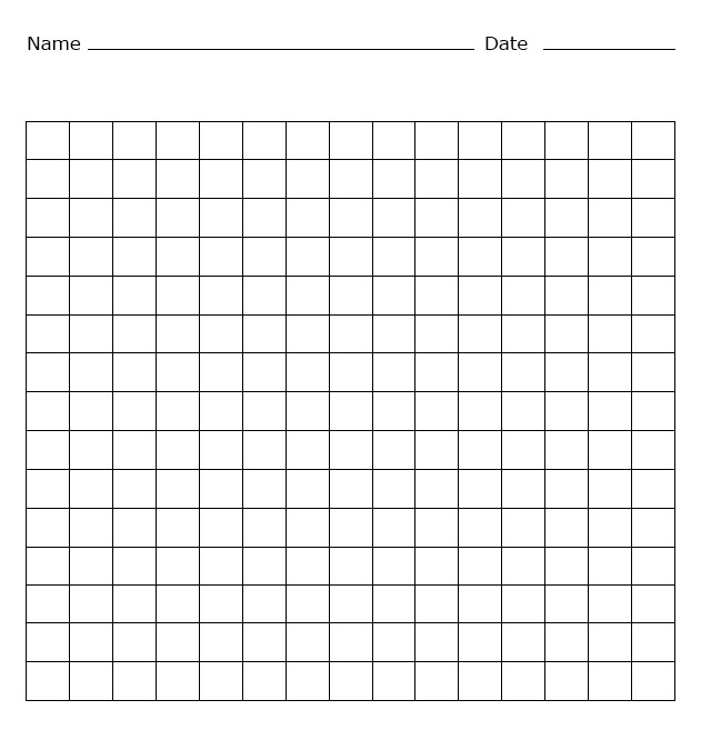 Multiplication table 15x15 - kloter