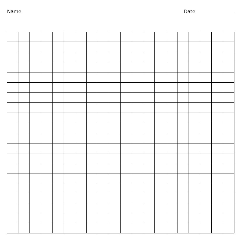 Blank Multiplication Chart 20x20