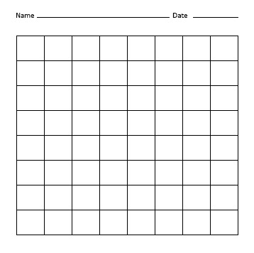 Blank 8x8 Multiplication Chart